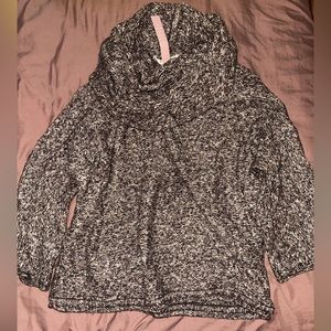 Cowl neck multi color knit sweater